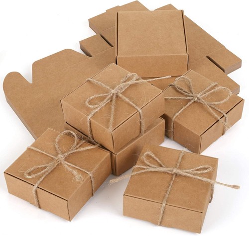 Pcs brown kraft gift boxes - 24,