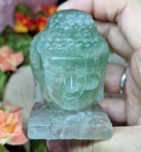 Fluorite crystal buddha - crystal,
