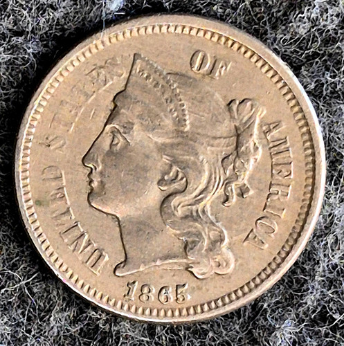 1865 first year cent nickel - first,