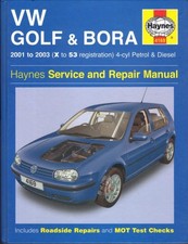 VW MK4 GOLF & BORA GTI,GTI TURBO,SE,TDi,SDi,GT TDi,GTTDi,HAYNES MANUAL 2001-2003