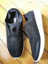 ZARA SPARKLE SOCK TRAINER SHOE  40 6.5 - 7   BLACK COMFORT. PADDED. EASY SLIP ON