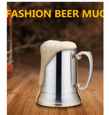 Stainless Steel Beer Tankard 450/550ml Tankard Stein Double Wall Beer Mug