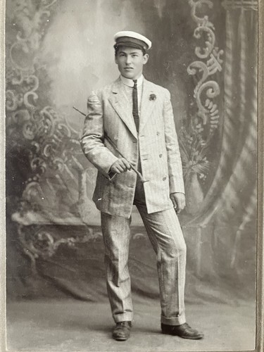 Sassy man pinstripe suit - man,