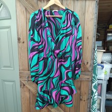 ladies 60's/70's style frill dress by papaya size 16 bnwot 