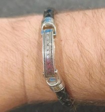 Thomas Sabo Mens 925 Silver Leather Bracelet £180 RRP (NM / Excellent Condition)