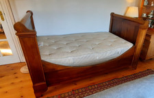 Antique french oak lit bateau - lit,