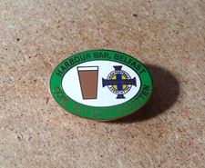 HARBOUR BAR BELFAST NORTHERN IRELAND ENAMEL FOOTBALL SUPPORTERS BADGE