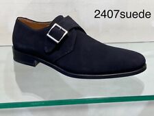 Men's Black Suede Monk Classic