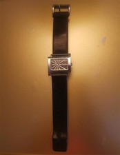 Designer D&G Men’s Rectangular Black Dial Watch – Stainless Steel & Leather