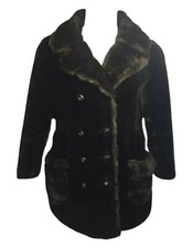 Vtg Women's Black MOUTON Lamb