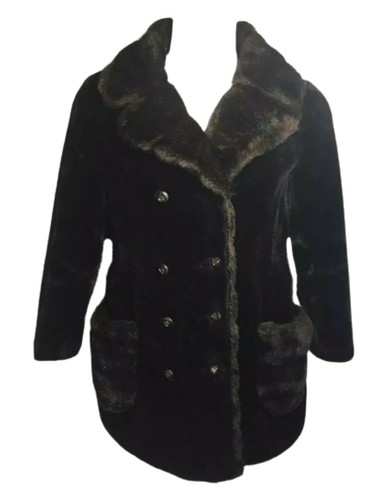 Vtg women black mouton - black, lamb