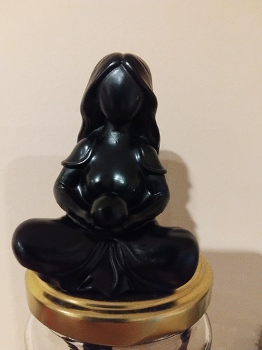 Black dark goddess statue - black,