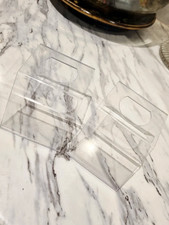 2x caithness perspex paperweight display stands holders