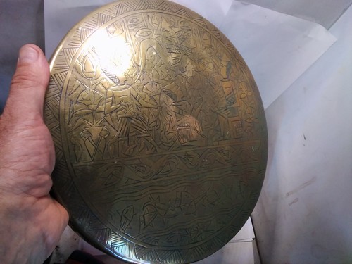 Brass gong egyptian - brass,