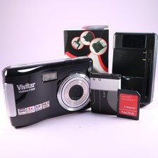 Vivitar Vivicam F328 14.1MP Compact Digital Camera Black Tested Full Working Set