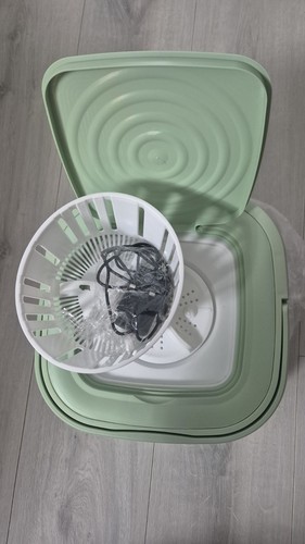 Green portable washing machine - washing,