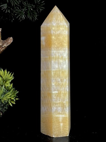 Large honey calcite crystal - calcite,