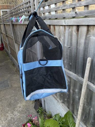 Blue small pet carrier - small,