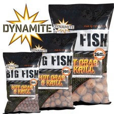 Dynamite Baits Big Fish Hot Crab & Krill Boilies 1Kg Carp Fishing - 15/20/25mm