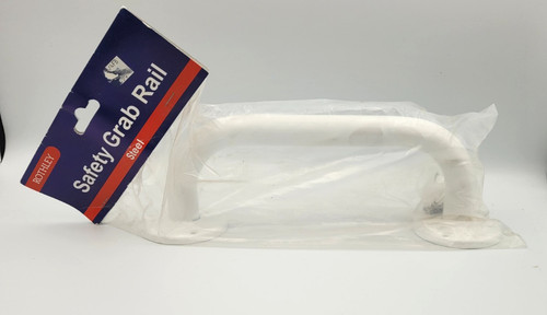 White steel safety grab rail - white,