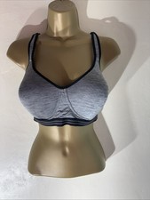 Womens Tu Uk 34DD Grey Marl Thin Padded Non Wired Casual Gym Sports Bra