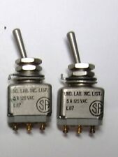 MICRO TOGGLE SWITCH ON - ON 5A 125VAC L117 MS27716-23 7042 set of 2 switches