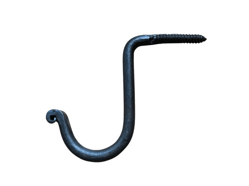 Hook black wrought iron - wrought, iron,