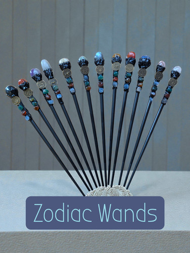 Zodiac gemstone wands - gemstone,