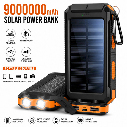 Solar power bank waterproof - solar,