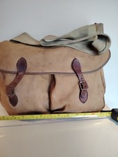 Vintage Brady Or Similar Canvas Fishing Bag, 2 Pockets, Internal Removable Liner