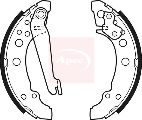 Apec brake shoe set axle - apec,