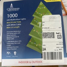 1000 Multifunction LED Lights with white cable - 3 colours | Christmas Tree Word