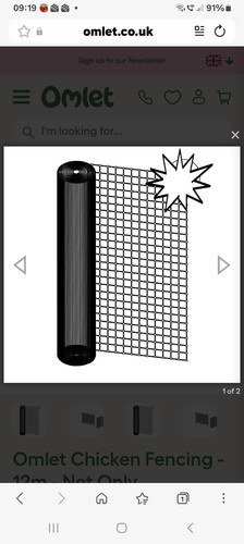 Omlet chicken fence - omlet, 7m