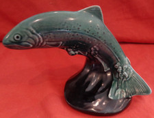 Rare Poole Pottery Blue Glaze Leaping Trout Salmon Fish