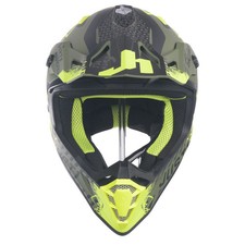 Just1 J38 Motocross MX Motorbike Helmet Mask Fluo Yellow/Black/Army Green Matt