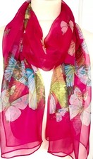 New Women's 100% Silk Magenta