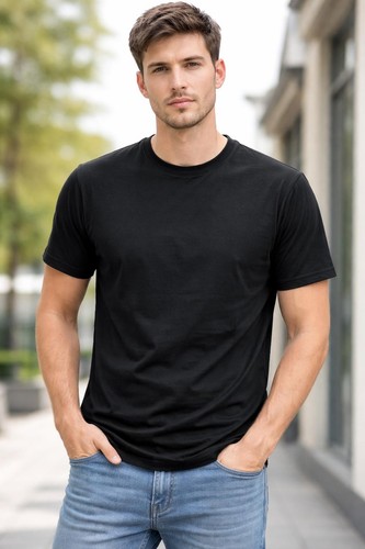 Mens round neck cotton - , plain