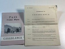 P&O Cruise Ports Casablanca Guide & S.S. Chusan 1954 Original Travel Book