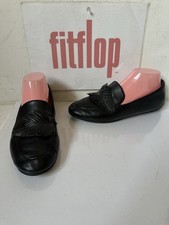 FitFlop Slip On Black Leather Shoes Size UK 6 EU 39