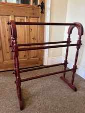 Vintage Free Standing Wooden Towel Rail Stand Rack pine wood 