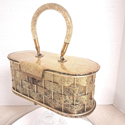 1950s gold glitter lucite - glitter,