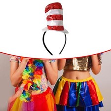 Mini Top Hat Headband Costume Accessory Red and White Striped Hat Fascinator Tea