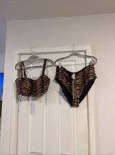 Wolf And Whistle Tiger Print High Waisted Bikini Set UK Size 20 BNWT