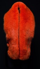Genuine Saga Furs Sunburst Orange Blue Fox Fur Handmade Boa Stole Scarf Wrap 70"