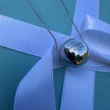 Tiffany & Co Sterling Silver Vintage Elsa Peretti 2cm Ball on 16” Chain 