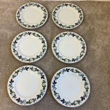 6 x Royal Doulton Burgundy 8" Salad Plates