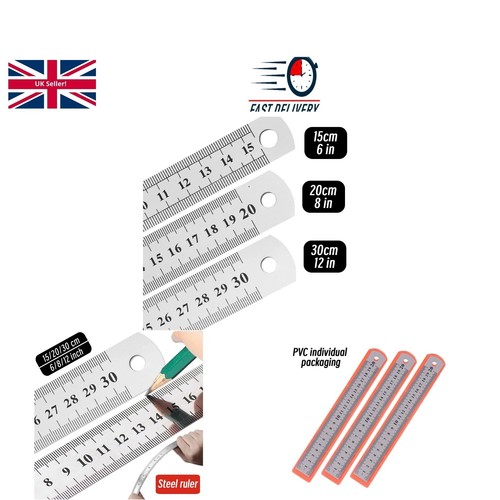 Stainless steel ruler 15cm - stainless,