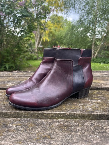 Women burgundy leather ankle - women's,