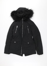 Primark Womens Black Fur Trim