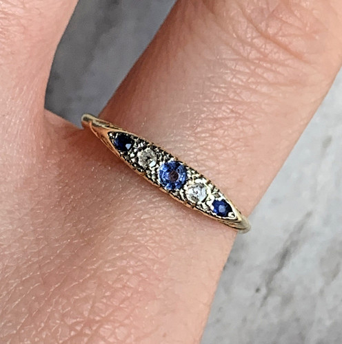 Antique sapphire diamond - &,